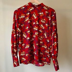 Pretty Red Floral Top